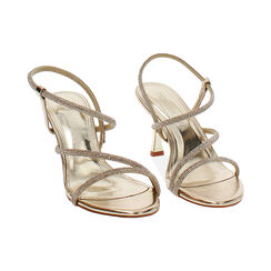 Sandales dor&eacute;es scintillantes talon 7,5 cm, Primadonna, 274979207LPOROG035, 003 preview
