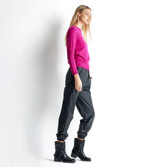 Pantalone over nero in tessuto, Primadonna, 22B400271TSNEROM, 004 preview