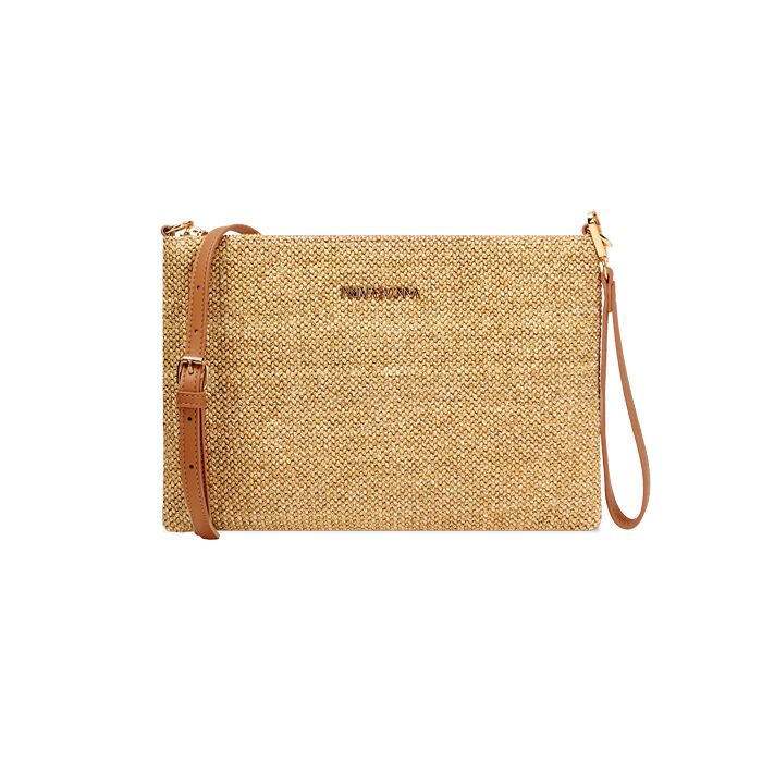 Pochette femme beige en raphia, Primadonna, 255125738RFBEIGUNI
