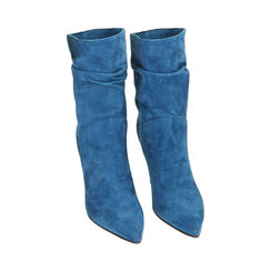 Bottines en daim bleu avio, talon 10 cm , Primadonna, 20L660062CMAVIO035, 002 preview