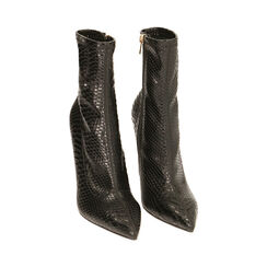 Ankle boots neri stampa pitone, tacco 11 cm , Primadonna, 204966310PTNERO035, 002 preview