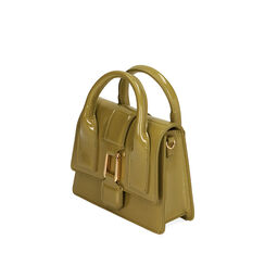 Mini bag a mano verde militare in naplack, Primadonna, 205124537NPMILIUNI, 002a