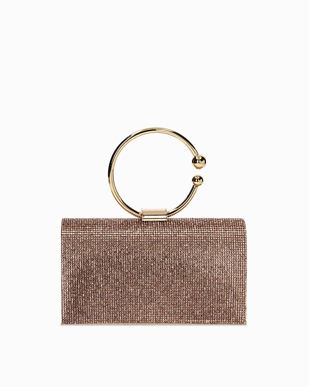 Mini bag rosa-oro con tracolla removibile
