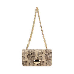 Mini bolso mujer beige de pitón, Primadonna, 255126337PTBEIGUNI, 001a