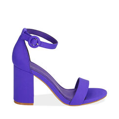 Sandales en lycra violet, talon 9 cm , Fin de Collection, 192783414LYVIOL036, 001a