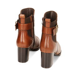 Stivaletti Chelsea cognac in pelle, tacco 6,3 cm, Primadonna, 22L920061PECOGN035, 003 preview