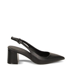 Décolleté slingback nere, tacco 6 cm, Primadonna, 232121506EPNERO038, 001a