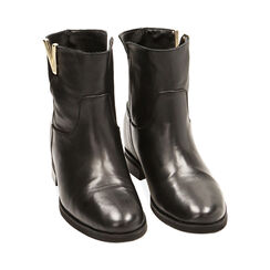 Ankle boots neri in pelle con zeppa, Primadonna, 22L601103PENERO040, 002 preview