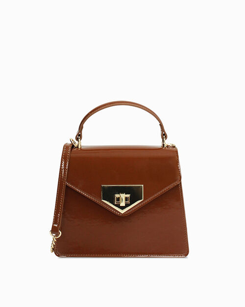 Mini bag marrone con tracolla removibile, BROWN
