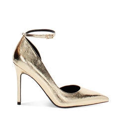 Décolleté open shank oro con tacco 10,7 cm, Primadonna, 262102021LMOROG035, 001a