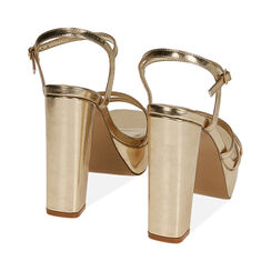 Sandali oro laminato, tacco 12 cm , Primadonna, 192180920LMOROG036, 003 preview