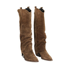 CALZATURA STIVALE CAMOSCIO MORO, Primadonna, 24A500916CMMORO037, 002a