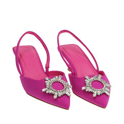 Slingback en lycra fuchsia, talon 4,5 cm , 192139301LYFUCS037, 002a
