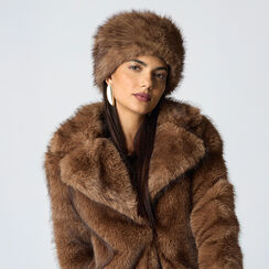 Chapeau en fourrure synthétique brun foncé, Primadonna, 26B441401FUMOROUNI, 002a