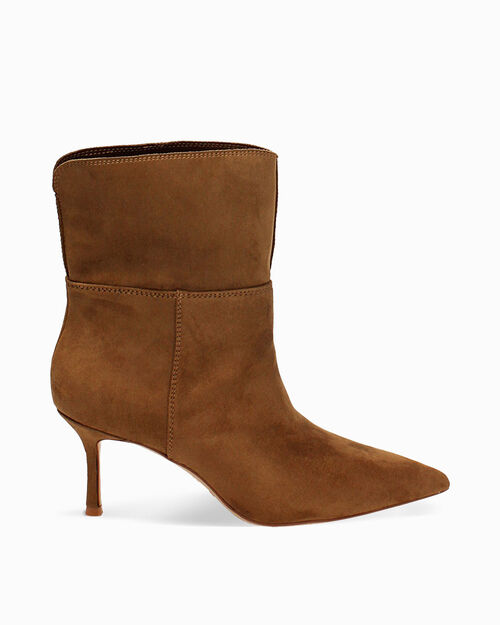 Botines cognac tac&oacute;n 7 cm, COGNAC