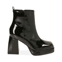 Ankle boots neri in naplack, tacco 9 cm, Special Price, 204981701NPNERO038, 001 preview