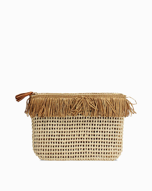 BORSA MARE POCHETTE PAGLIA BEIG, 