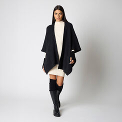 Poncho élégant en tissu noir pour un look moderne, Primadonna, 26B483101TSNEROUNI, 002a