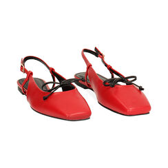 Ballerine slingback donna rosse con punta quadra, Primadonna, 254939201EPROSS035, 003 preview