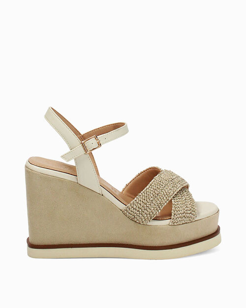 Zeppe beige tacco 10 cm, BEIGE