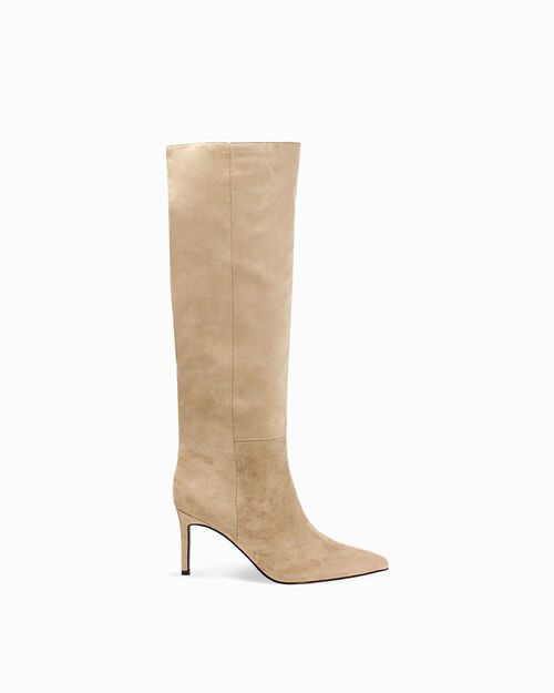 Stivali taupe tacco 8,2 cm, TAUPE