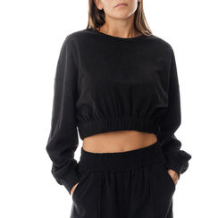 Sweat-shirt noir en velours côtelé, Primadonna, 20C910002VLNEROS, 001a