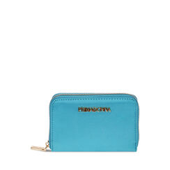 Portafogli celeste in raso, New Collection, 215122516RSCELEUNI, 001a