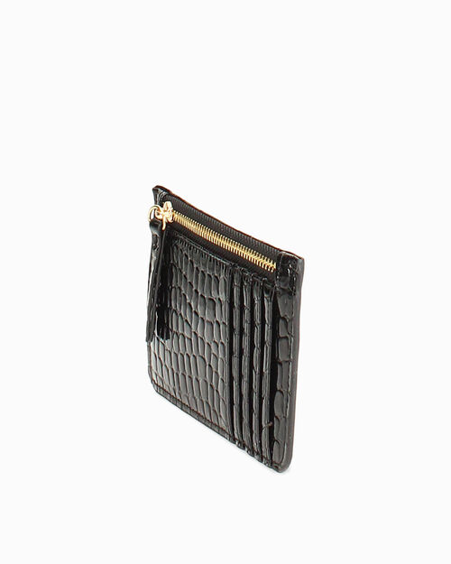 Portatarjetas negro efecto cocodrilo, BLACK