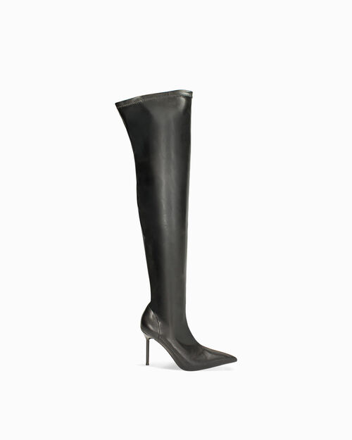 Botas negras sobre la rodilla tac&oacute;n 10 cm, BLACK