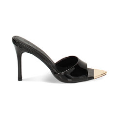 Mules open toe donna nere in vernice, tacco 9,5 cm, Primadonna, 254920901VENERO035, 001 preview