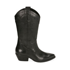 WOMEN SHOES BOOTS LEATHER NERO, 23B810812PENERO035, 001a