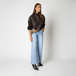 Blouson élégant brun foncé en matériau synthétique, Primadonna, 262568807EPMOROL, 002a
