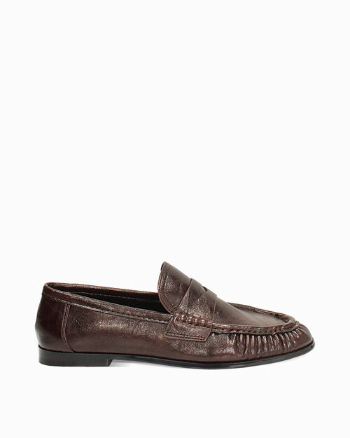 Elegant dark brown loafers, DK BROWN