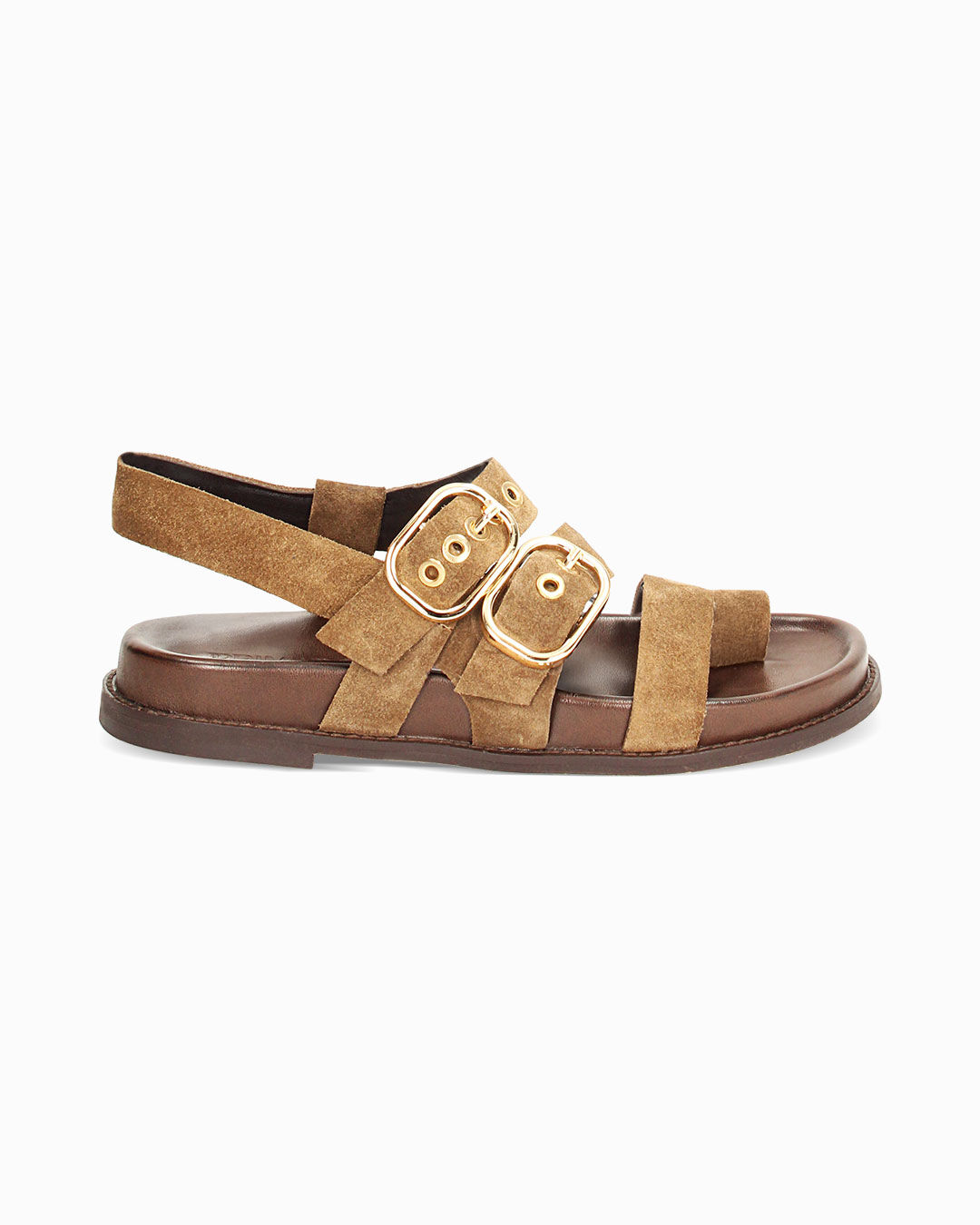 Sandali bassi donna taupe in camoscio