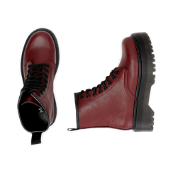 Anfibi platform bordeaux in eco-pelle, suola 4,50 cm , Stivaletti, 142800001EPBORD036, 003 preview