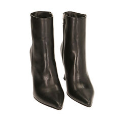 Ankle boots noires en cuir, talon 10 cm , Primadonna, 20L670011PENERO035, 002a
