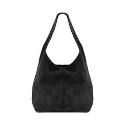 Borsa a spalla di camoscio nera, Primadonna, 260802577CMNEROUNI, 004 preview