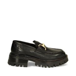 CALZATURA MOCASSINO PELLE NERO, 22N110041PENERO035, 001a