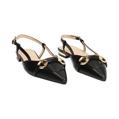 Ballerines slingback femme noires à bout pointu, Primadonna, 254906043EPNERO035, 003 preview