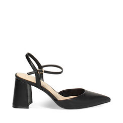 Zapatos tipo slingback de mujer negros con tac&oacute;n ancho, Primadonna, 252104030EPNERO035, 001a