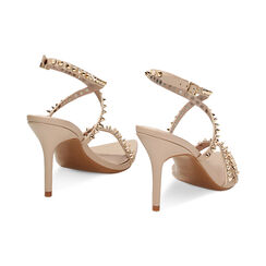 Sandali nude con borchie, tacco 11 cm, Primadonna, 232107901EPNUDE035, 003 preview