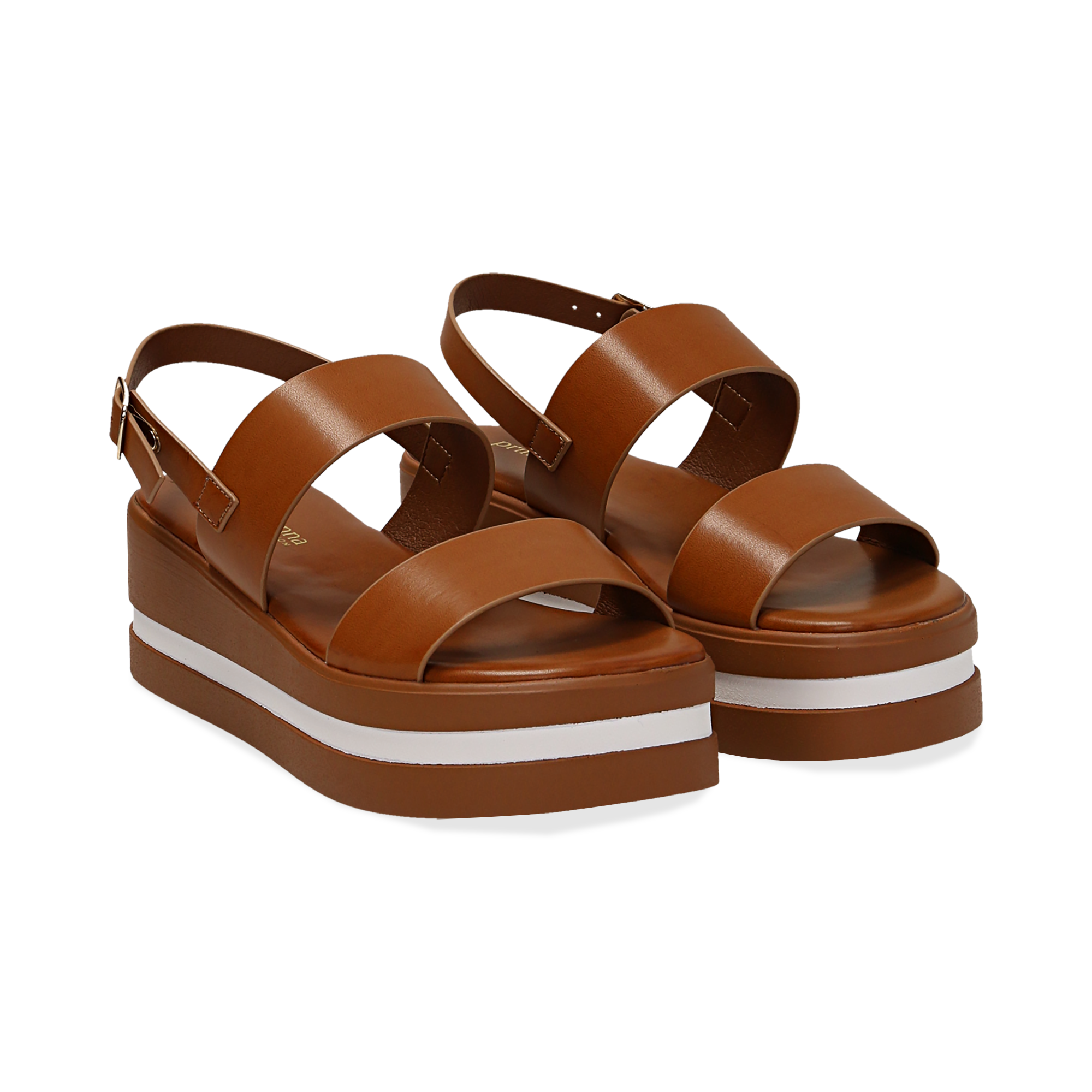 Sandali platform cuoio, zeppa 5 cm donna | Primadonna Collection