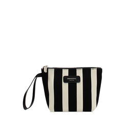 Pochette femme noir et crème en toile, Primadonna, 255125740CANEPAUNI, 001a
