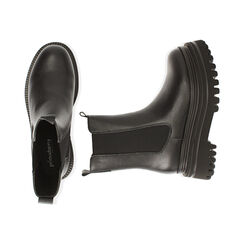 Chelsea boots neri, tacco 7 cm , Special Price, 187513302EPNERO039, 003 preview