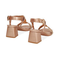 Sandale à talon pour femme rose-or en tissu, Primadonna, 254941725TSRAOR035, 004 preview
