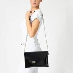 Pochette femme noire en vernis, Primadonna, 255125554VENEROUNI, 002a