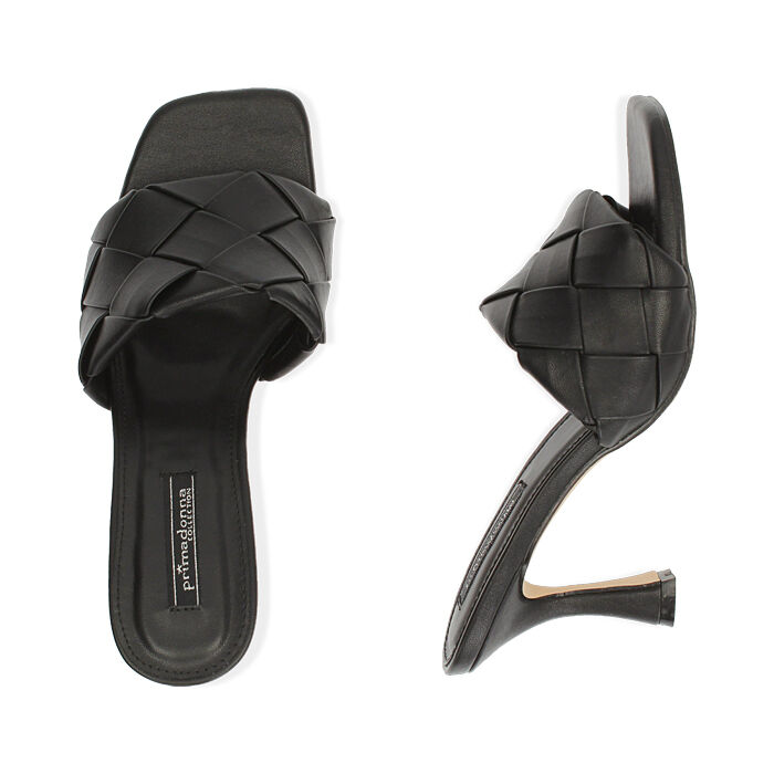 Mules negras@ tacón 8 cm | Primadonna Collection