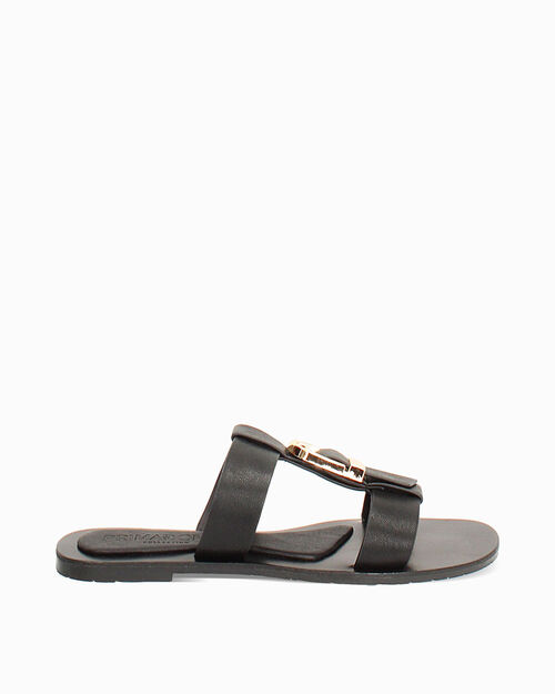 Sandali bassi neri con stile elegante, BLACK
