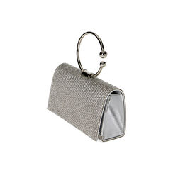 Mini bag donna argento in laminato con pietre, Primadonna, 255102425LPARGEUNI, 003 preview
