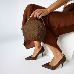 Clutch bronzo in microfibra con strass, Primadonna, 261124356MPBRONUNI, 003 preview